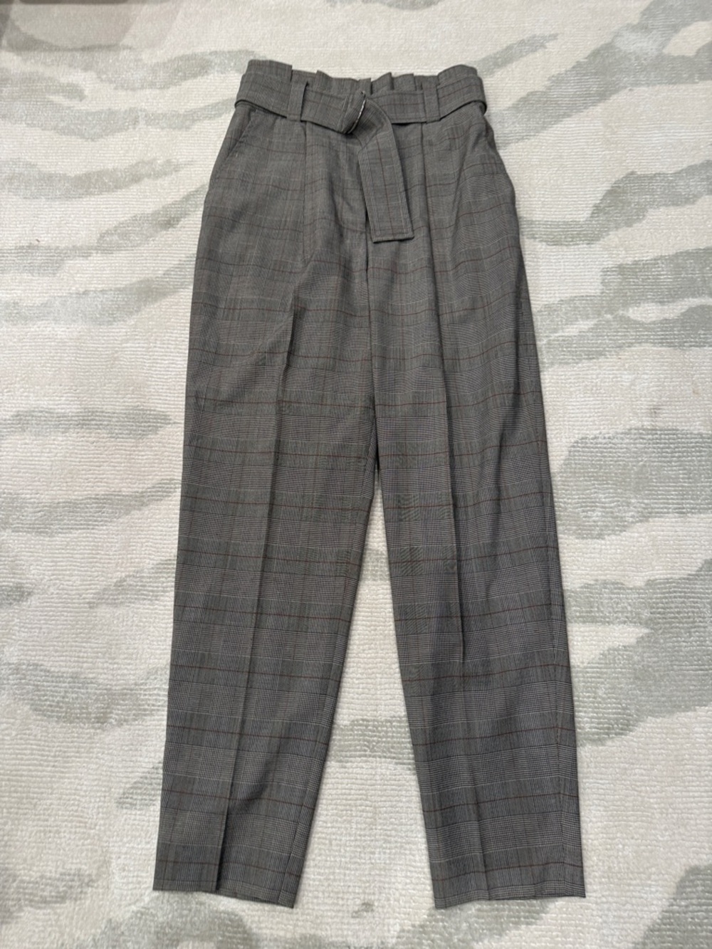 ALC Gray Plaid Dress Pants